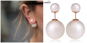 2015 Cc Brinco Trendy Round New Fashion Paragraph Hot Selling Earrings Double Side Shining Pearl(15mm) Stud Big Pearl For Women